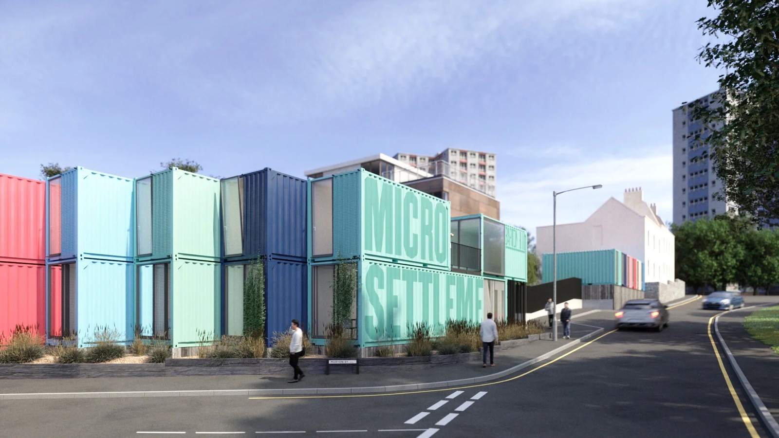 The scheme in its setting, rendered view