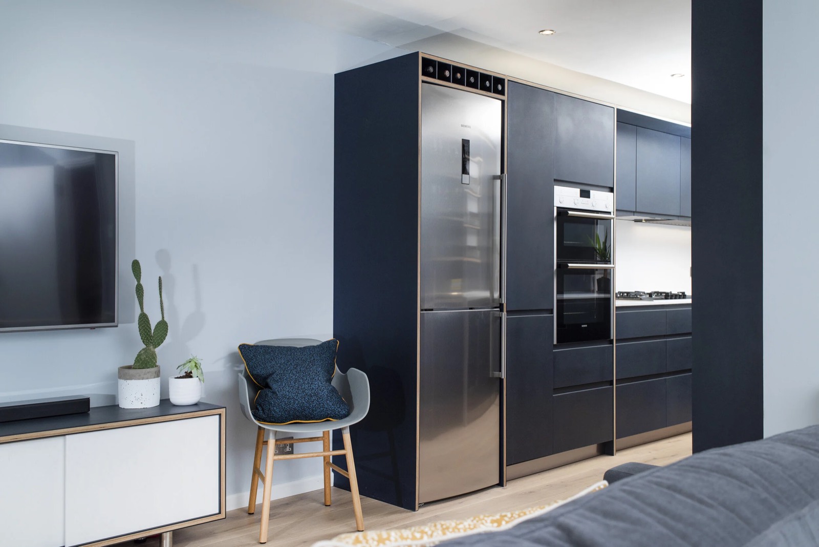 The kitchen units in Richlite and birch ply