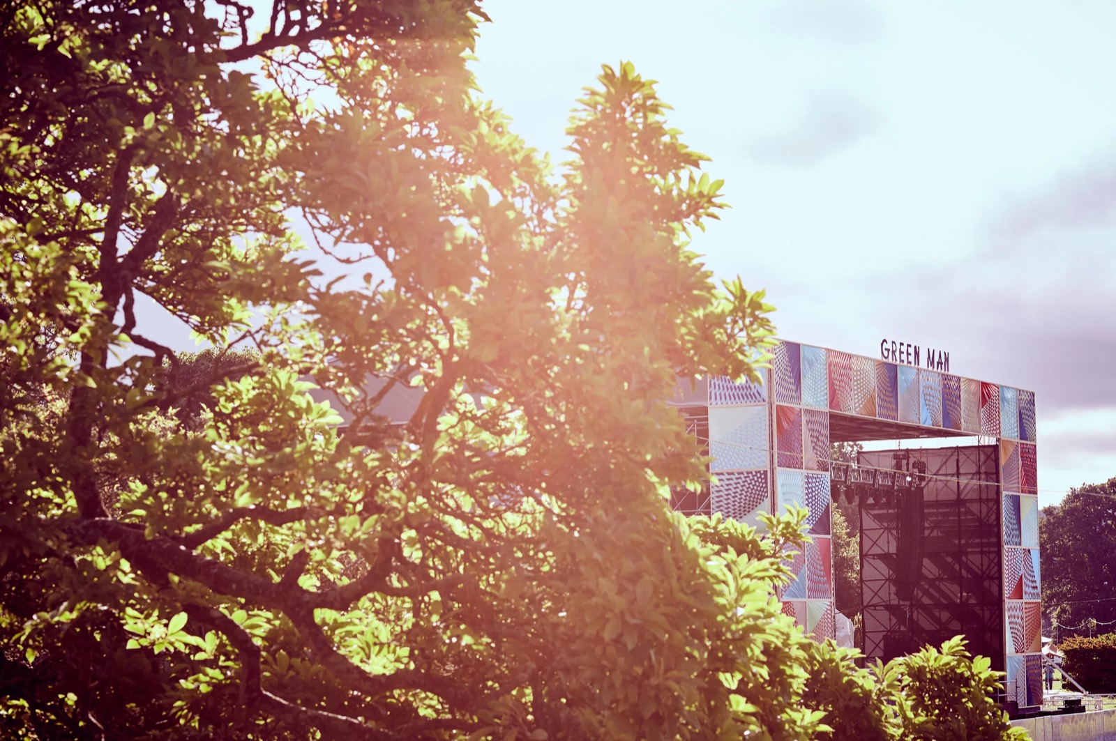 The woven ribbon panels in the sun