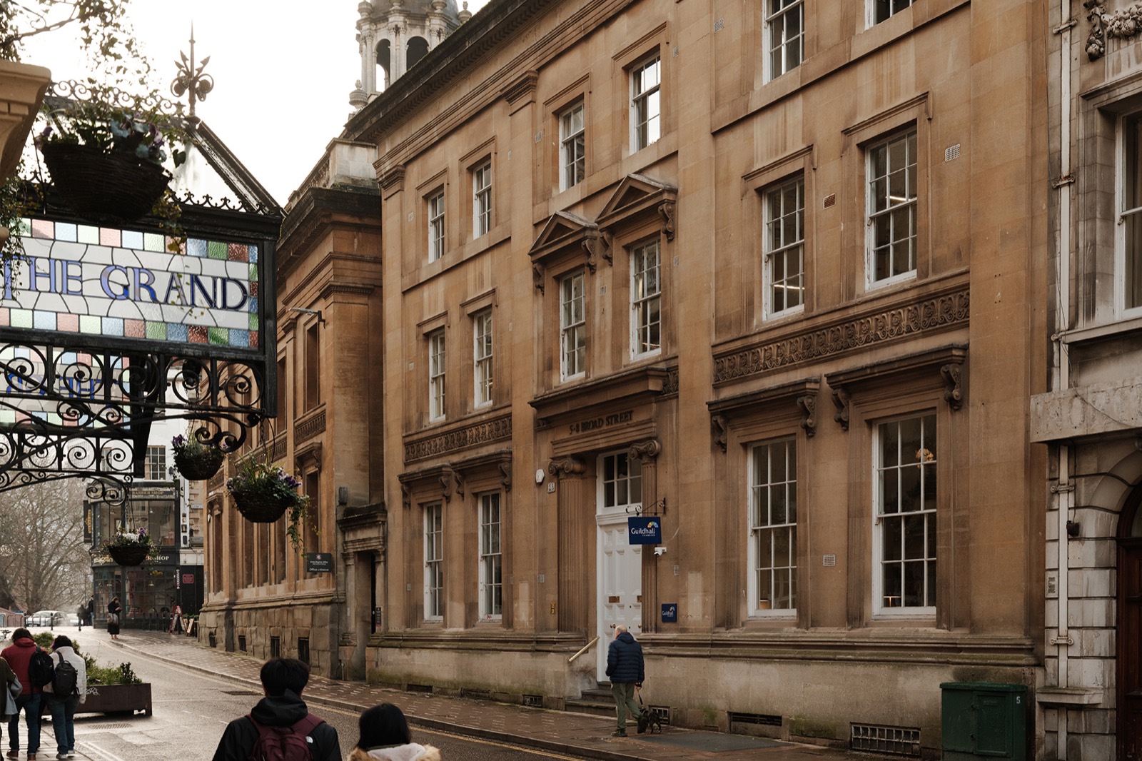 Broad Street beside the Grand, with the chambers beyond