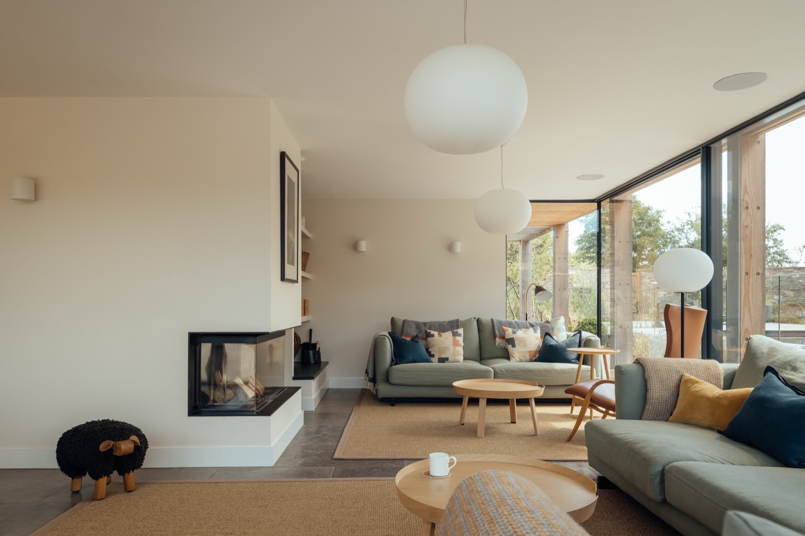 Sitting space inside the glazed extension