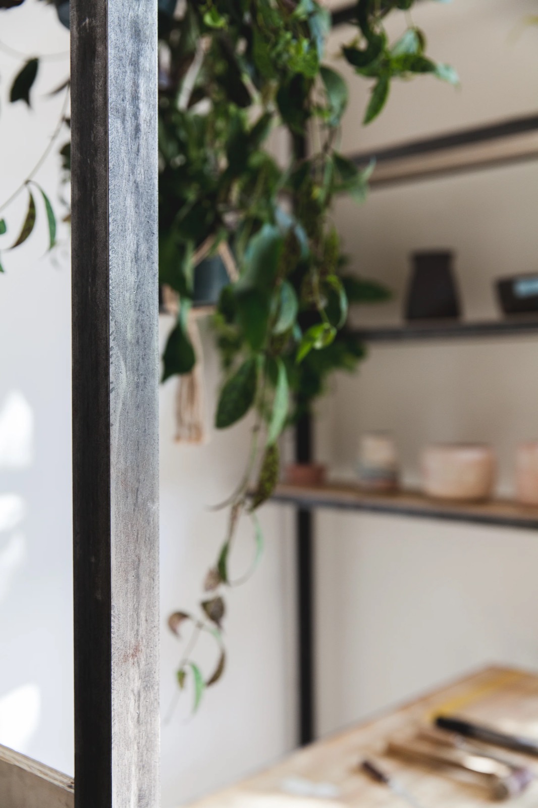A workstation detail with planting
