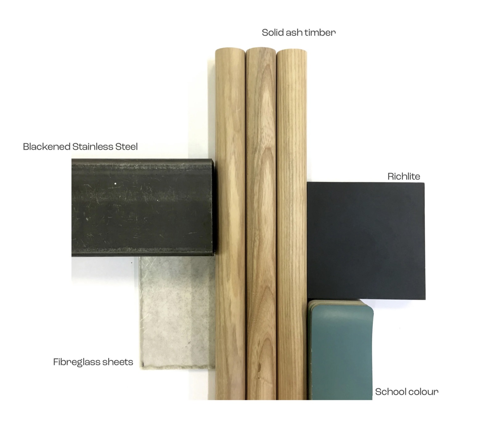 The materials board for the art department