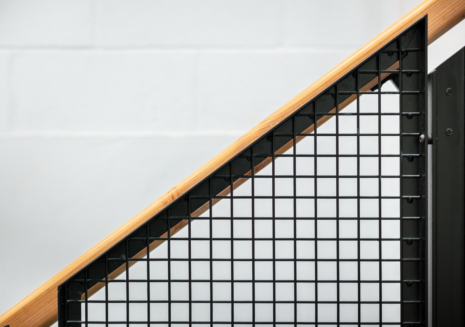 The climbing walls in use
